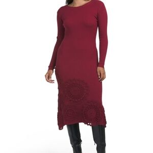 Long Sleeve Floral Knit Dress NWT